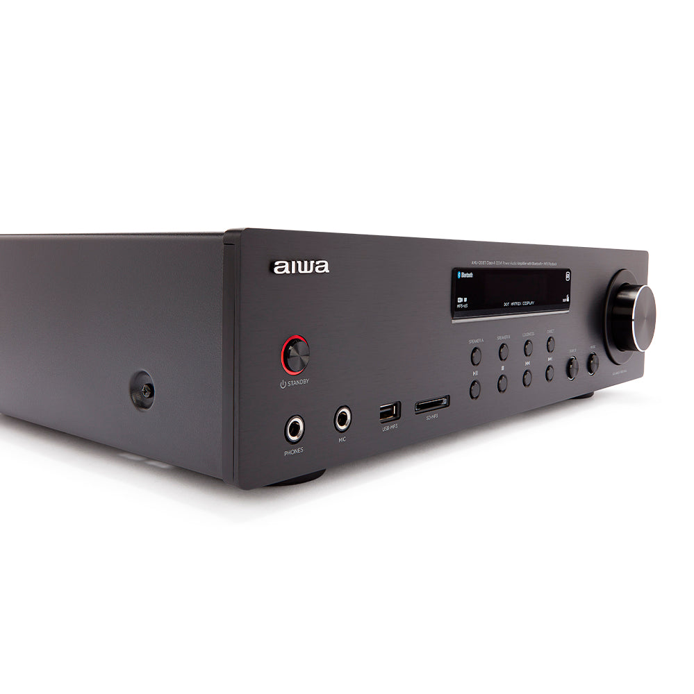 Aiwa AMU-120BTBK Sztereó integrált erősítő USB, SD bemenettel, Bluetooth funkcióval