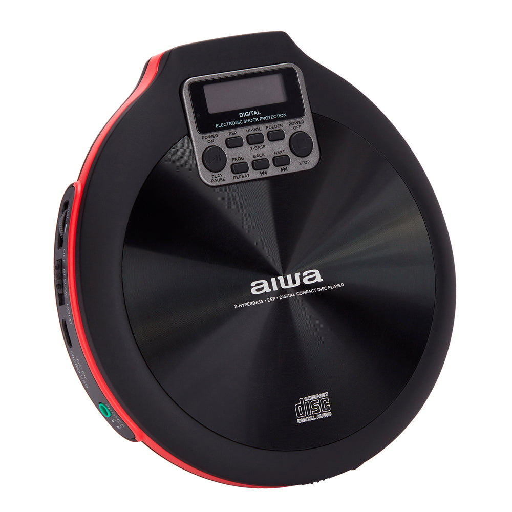 Aiwa PCD-810RD Hordozható CD lejátszó fekete/piros színben