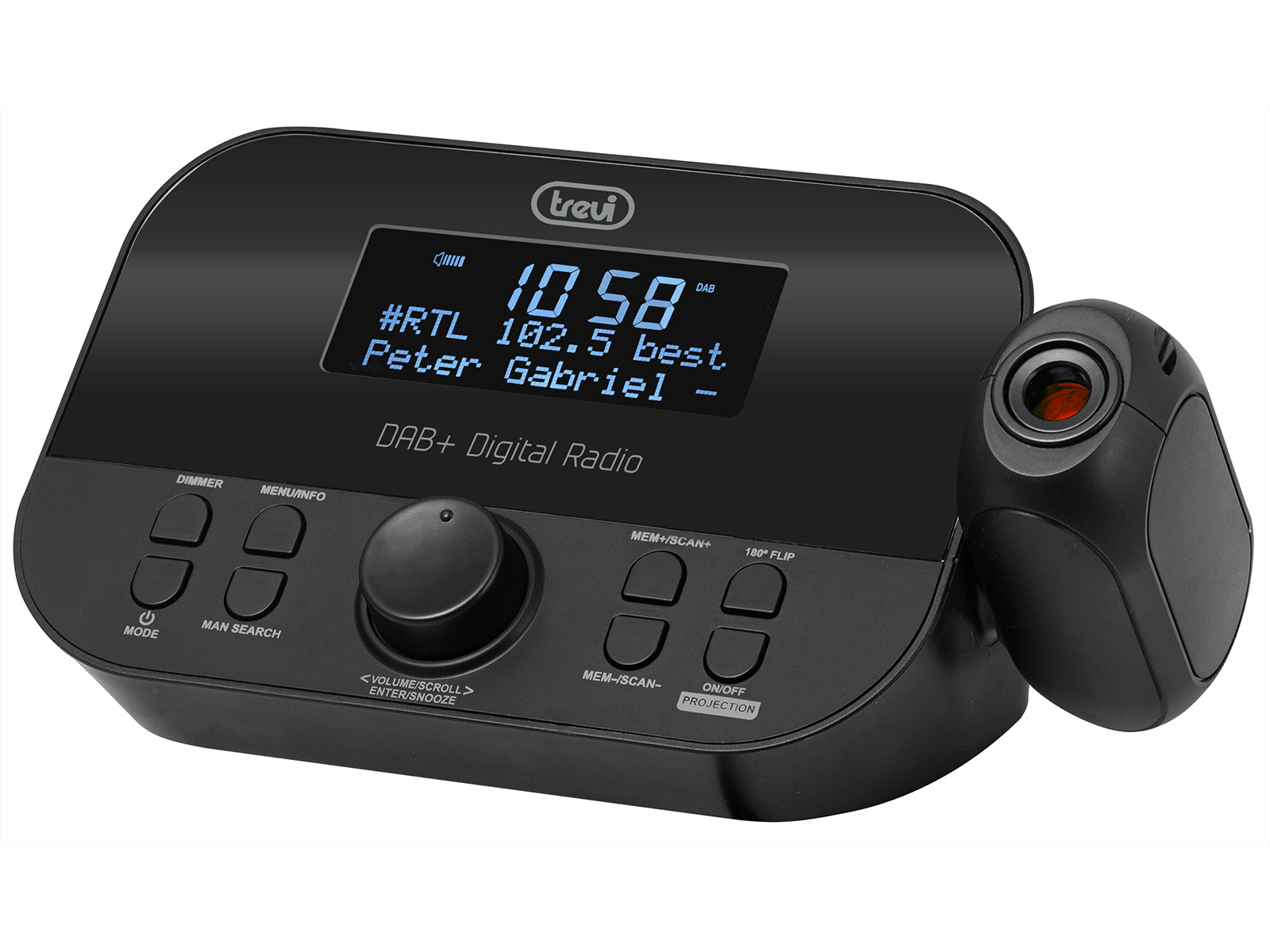 Trevi RC 85D8 DAB Digitális ébresztőórás rádió FM és DAB vevővel, időkivetítővel