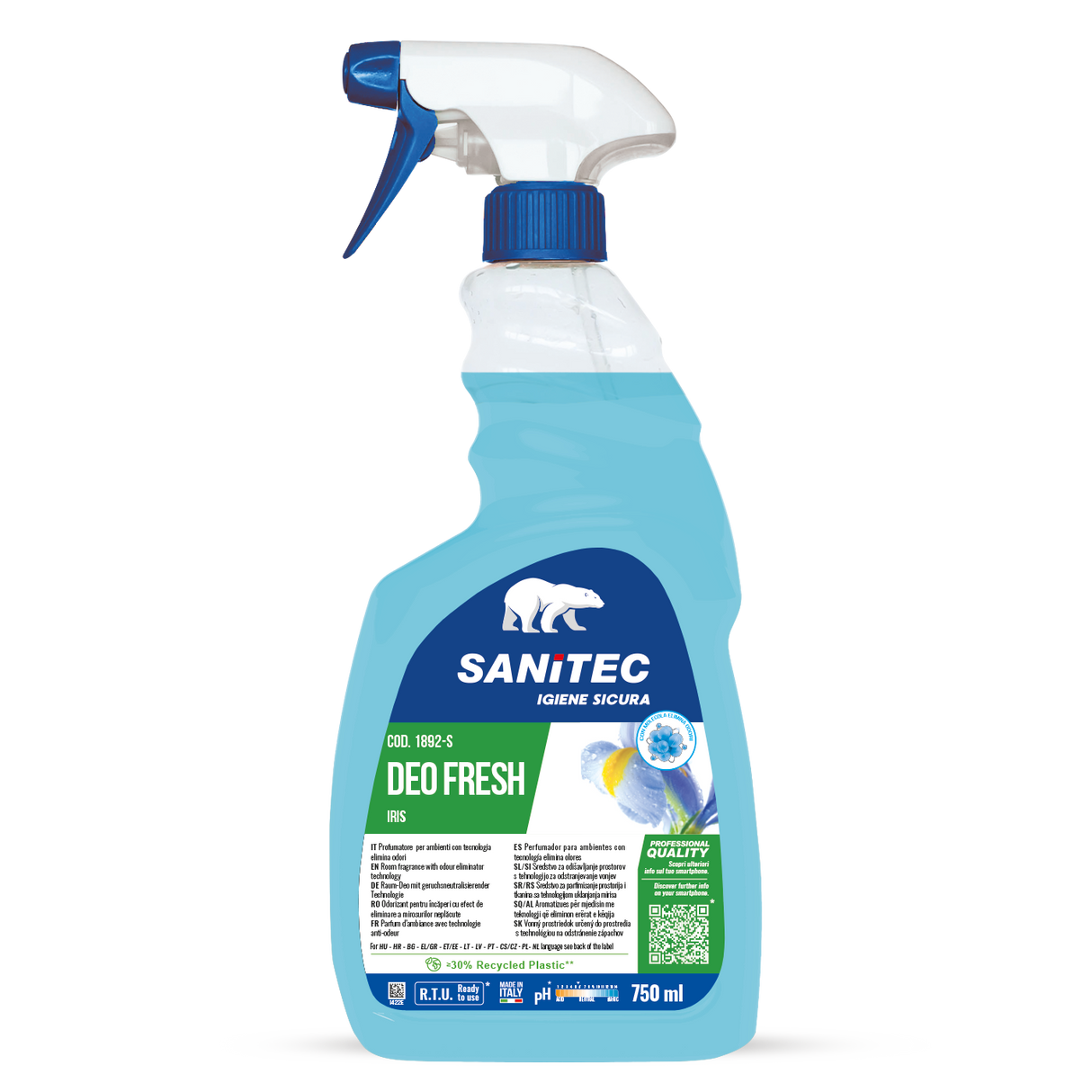 Textil és légfrissítő írisz illattal 750 ml - Sanitec Deo Fresh Iris 1892-S