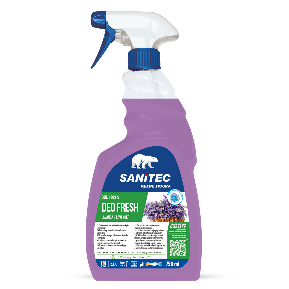 Textil és légfrissítő levendula illattal 750 ml - Sanitec Deo Fresh Lavender 1903-S