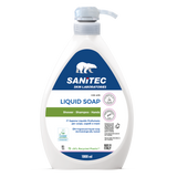 Illatosított folyékony szappan testre, hajra és kézre pumpás adagolóval 1000 ml - Sanitec Liquid Soap Green Power 4015