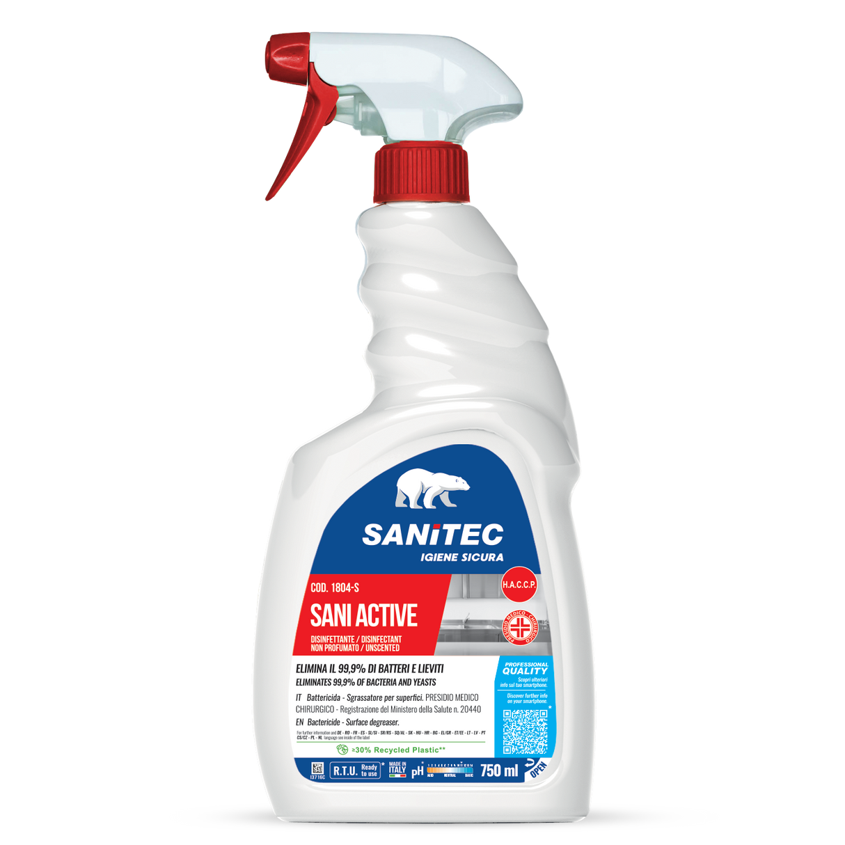 Általános felülettisztító és zsírtalanító 750 ml - Sanitec Sani Active 1804-S