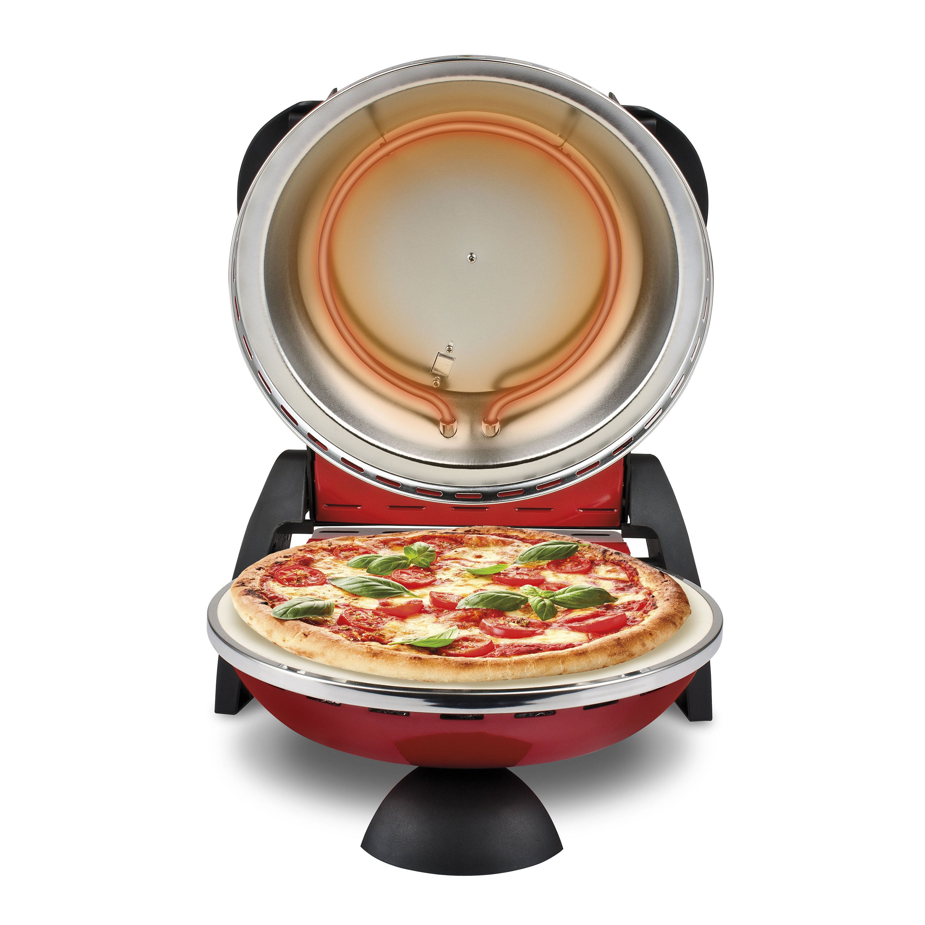 G3 Ferrari G10006 DELIZIA EVO RED Az eredeti gyártó, olasz házi pizza sütője, 400 fok, 5 perc alatt 31cm--es pizza