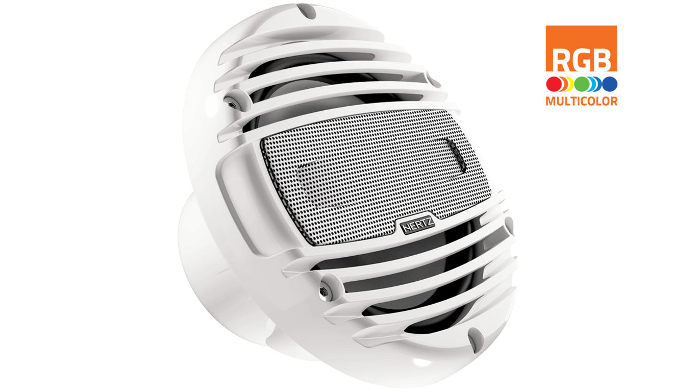 Hertz HMX 8 LD fehér 20cm-es vízálló koaxiális hangszóró RGB LED világítással