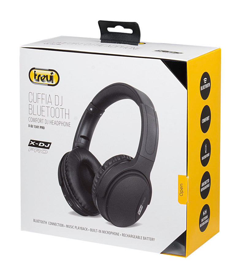 Trevi X-DJ1301 Pro Sztereo digitális HI-Fi DJ fejhallgató, Bluetooth funkcióval, fekete színben